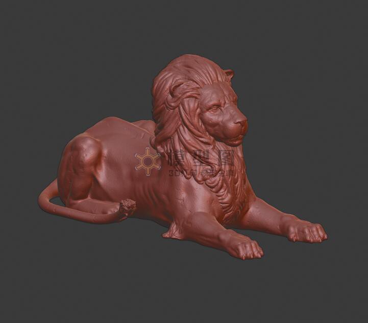 趴着的狮子3D模型