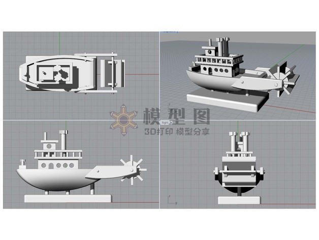 微型玩具船摆件模型