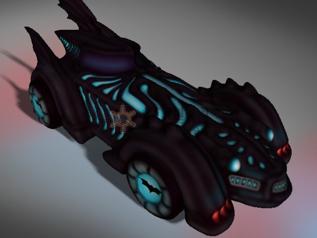 蝙蝠车stl模型，蝙蝠侠玩具车模型
