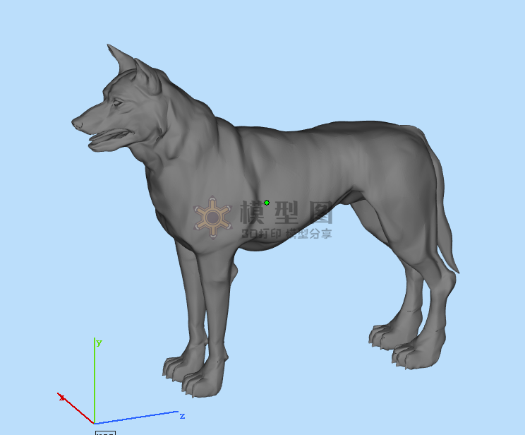 站立的狼狗stl模型