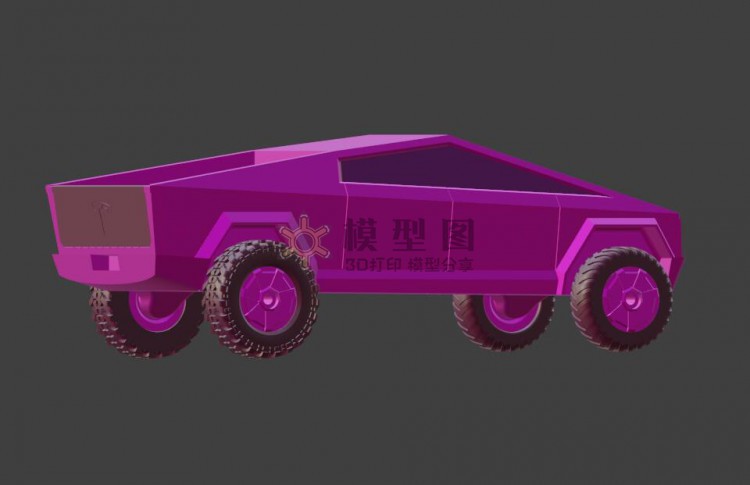 可以组装的特斯拉Cybertruck皮卡车模型，3D打印优化版