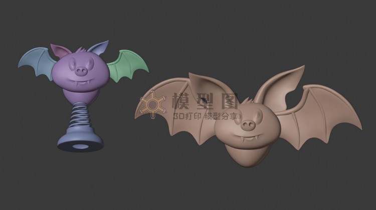 卡通蝙蝠摆件玩具-拆分翅膀和耳朵可组装