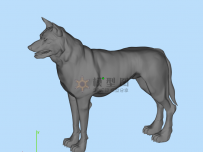 站立的狼狗stl模型